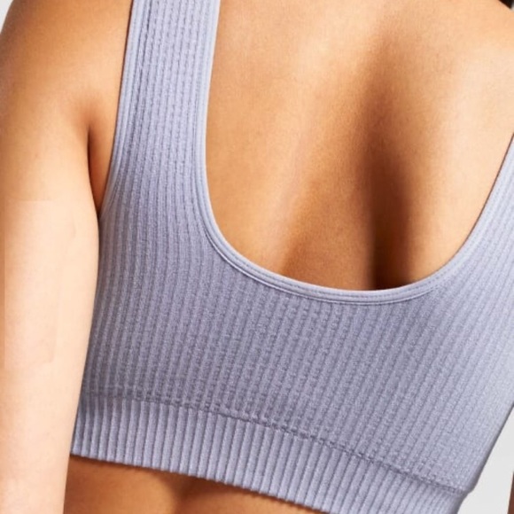 GYMSHARK POWER DOWN SPORTS BRA- BLUE STEEL - Picture 3 of 7
